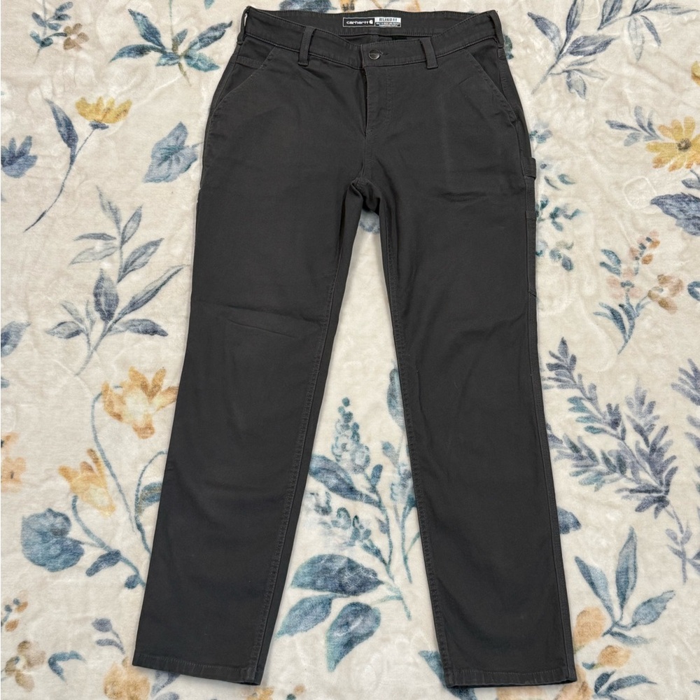 Carhartt Men's Charcoal Rugged Flex Relaxed Canvas Work Pant 4 Short